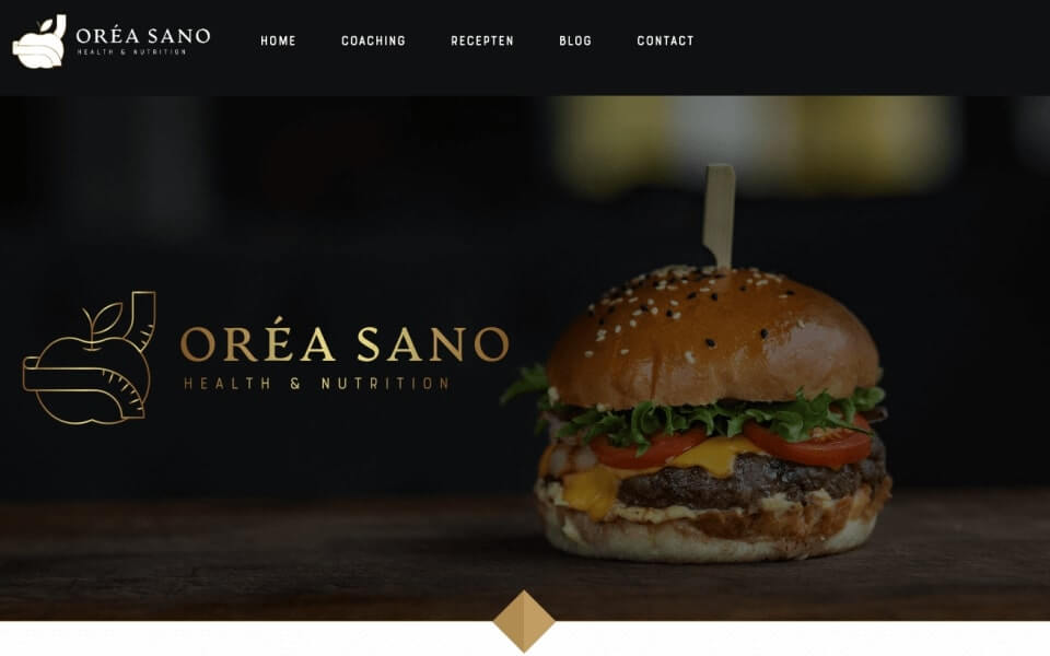 Een screenshot van de Oréa Sano website.